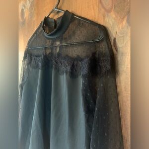 Black, long sleeve blouse/tunic